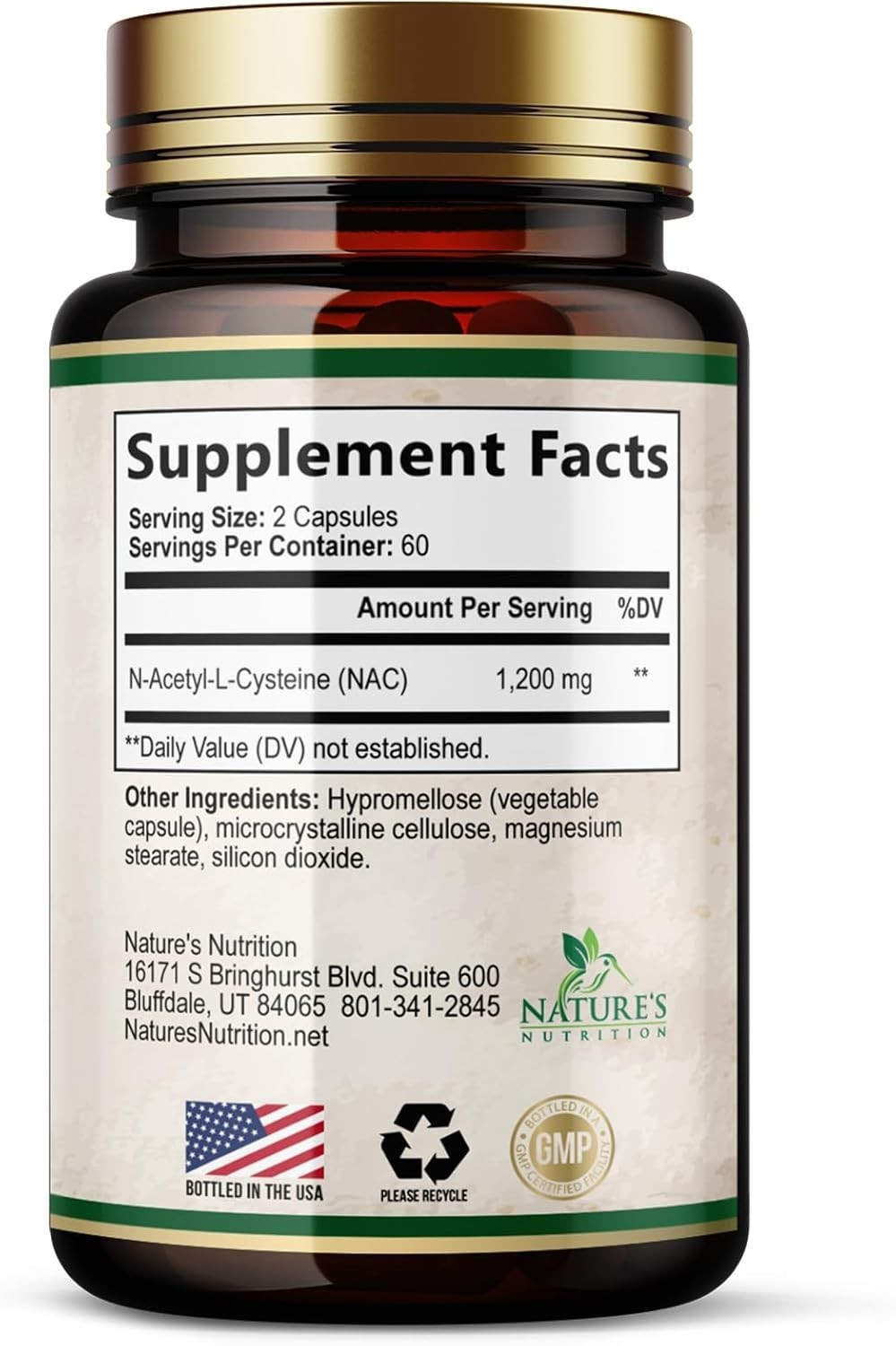 NATURES N-Acetyl-L-Cysteine (NAC) 1200 mg Per Serving – NAC Supplements for Lung