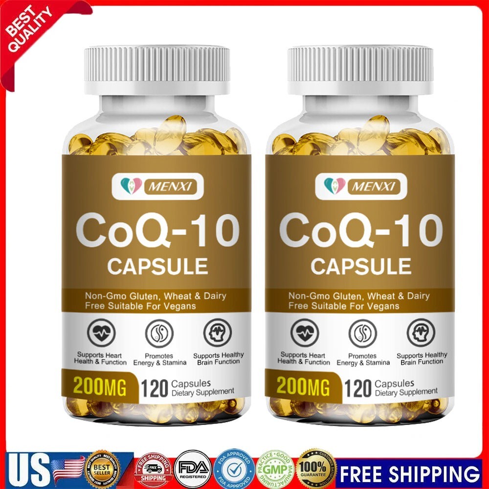 CoQ10 – Co Enzyme Pure Ubiquinone CQ10 Of Coenzyme Q10 200mg, 2 x 120 Capsules