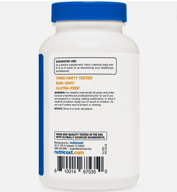 Nutricost 600mg N-Acetyl L-Cysteine NAC Supplement – 180 Pieces