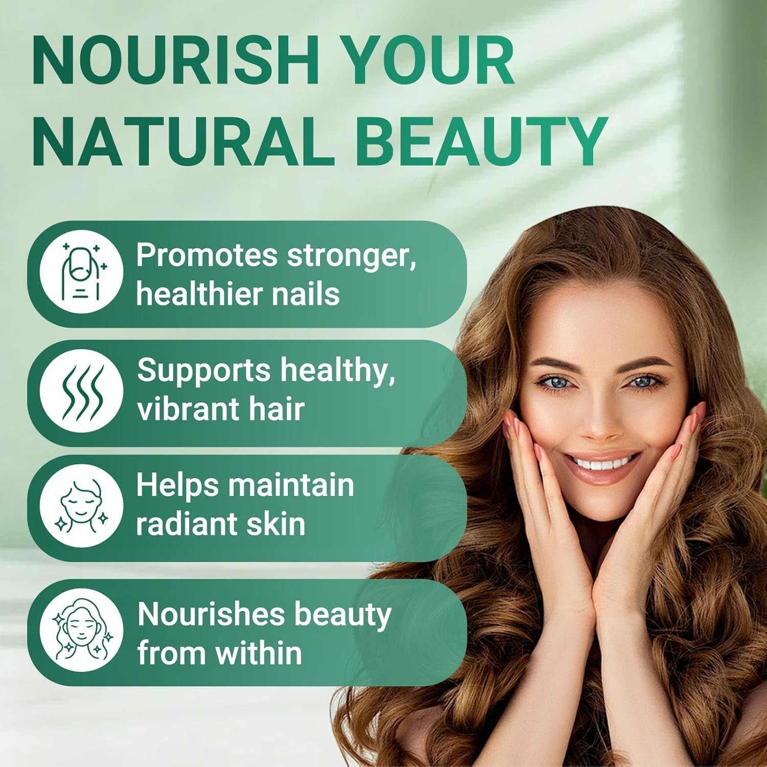 Hair Growth Gummies, Buporai Revival, Sea Moss Biotin with Pearl Powder, 60 Gums