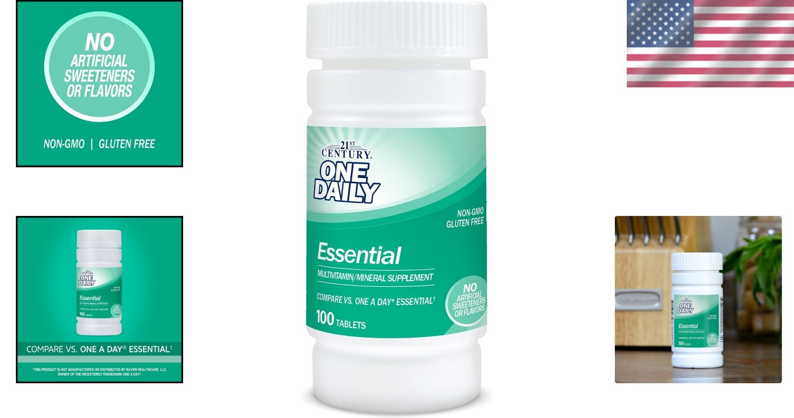 100 Count Gluten-Free Multivitamin Tablets – One Tablet Daily for Optimal Health