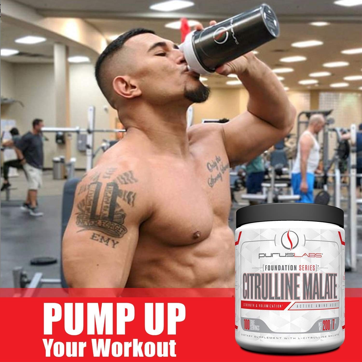 Purus Labs L Citrulline Malate 7.1 Ounce Nutritional Supplement for Energy Pump