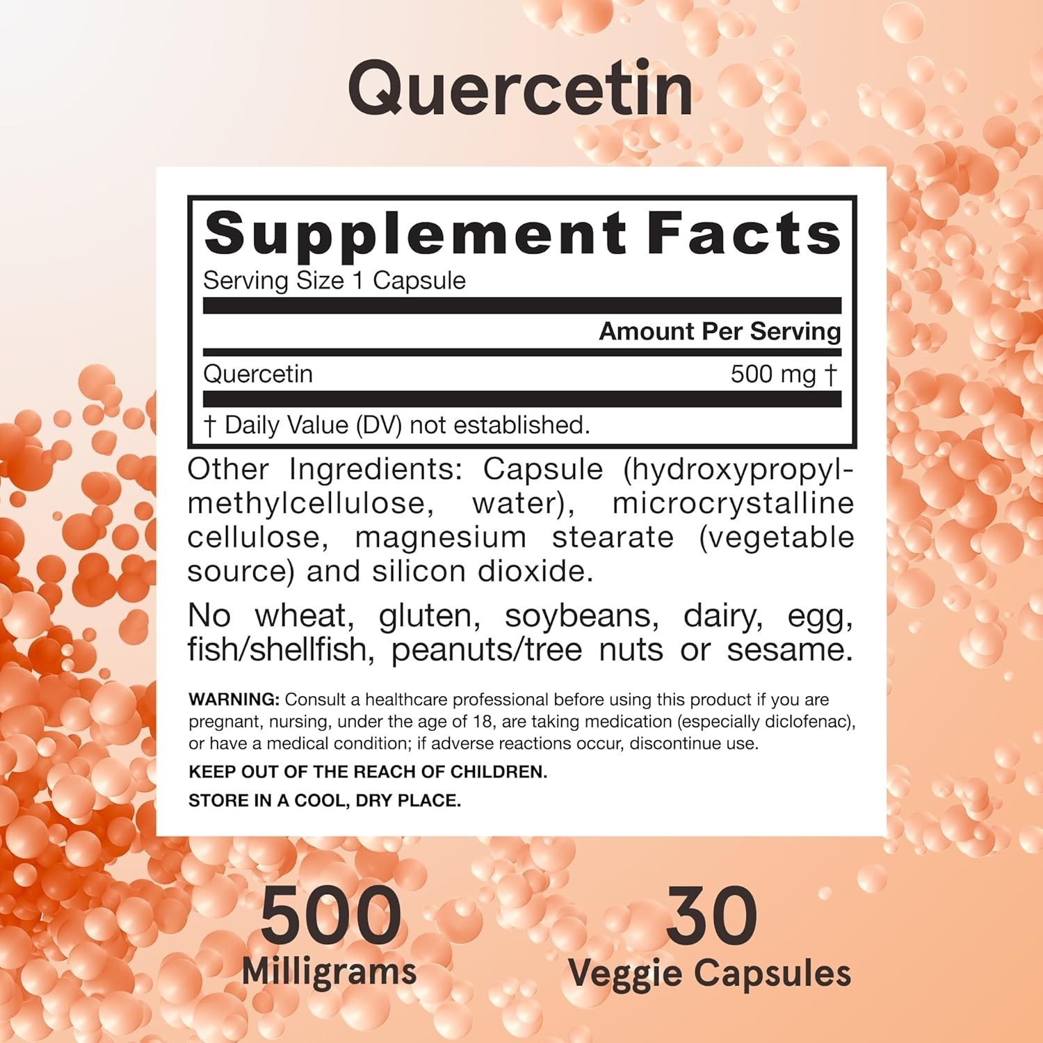 Jarrow Formulas Quercetin 500mg Capsules – 100 Capsules *EXP 07/2026*