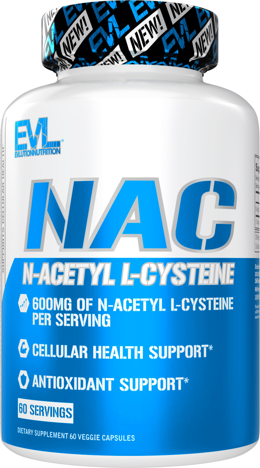 Evlution Nutrition NAC N-Acetyl L-Cysteine – Antioxidant Support – 60 Servings