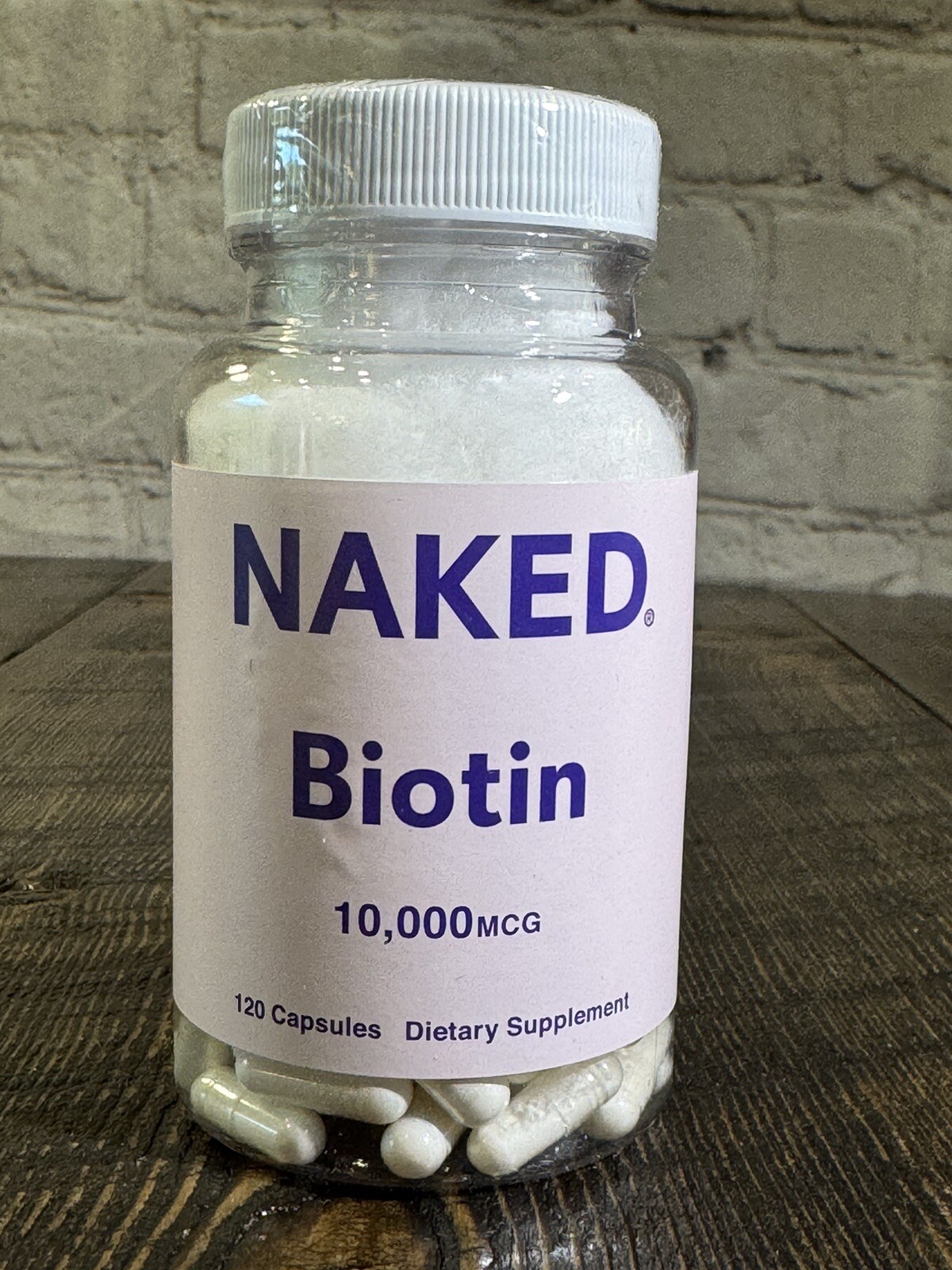 Biotin 10000 Mcg Hair Skin Nails 120 Capsules Vegan Gluten Free Supplement