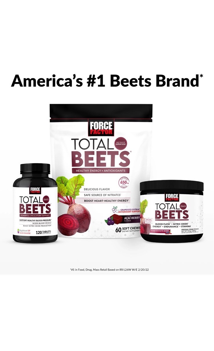 Total Beets Circulation Superfood Beet Root with Blood Pressure Support 120ct