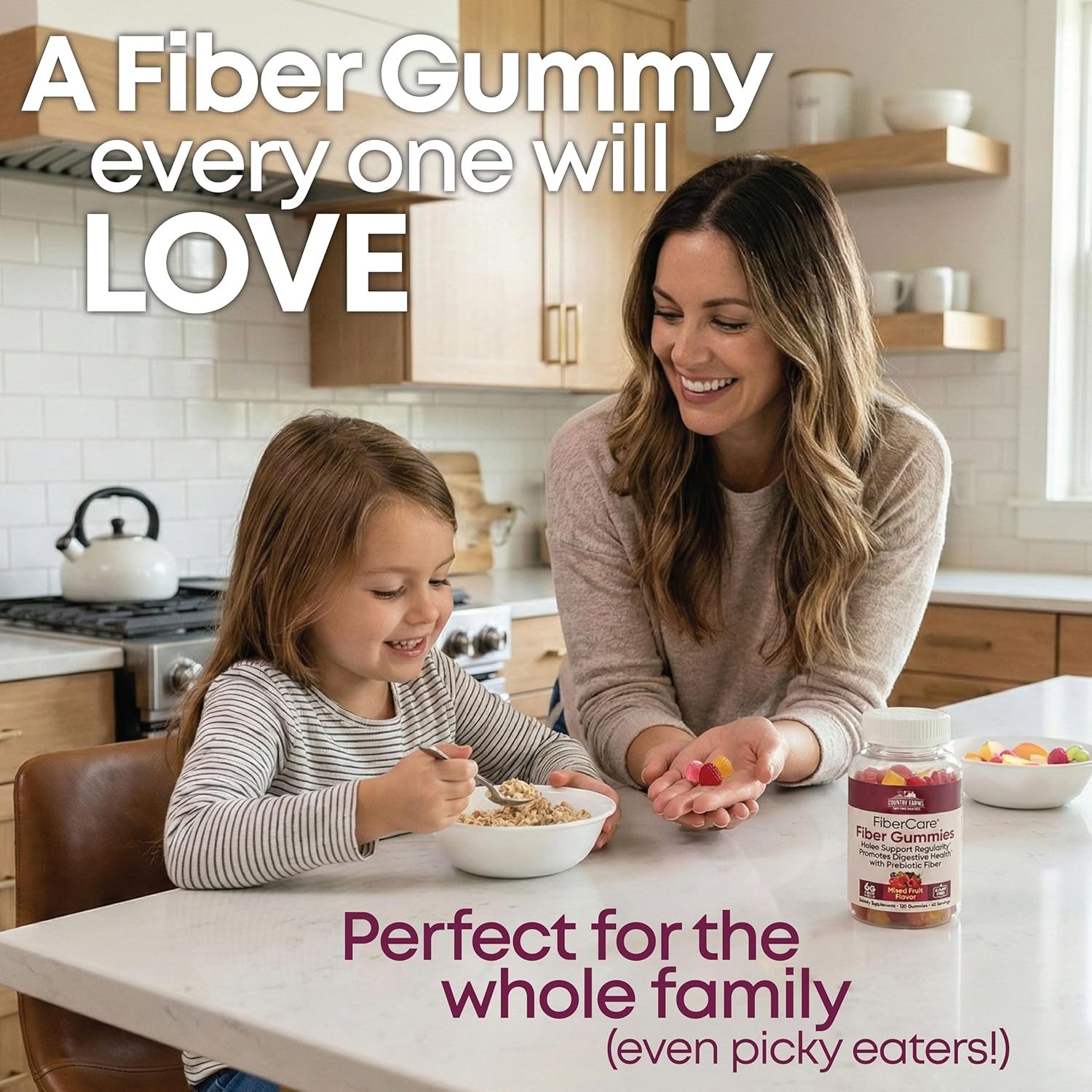 Enhance Gut Health with Fiber Care Gummies – 120 Sugar-Free Mixed Fruit Treats