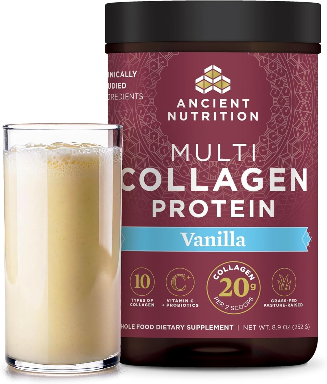 Ancient Nutrition Multi Collagen Protein Powder Vanilla 24 Servings Hydrolyzed