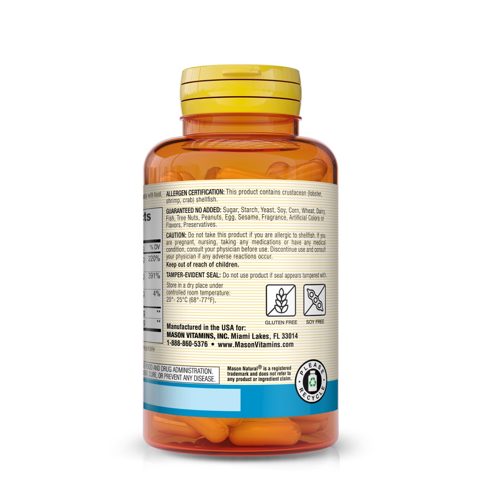Mason Natural Double Strength Glucosamine Chondroitin 1500/1200, Joint, 180 Caps