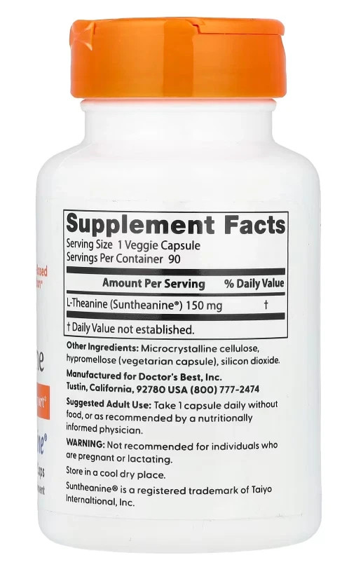 Doctor’s Best L-Theanine Suntheanine 150mg 90 Caps Tension/Stress support