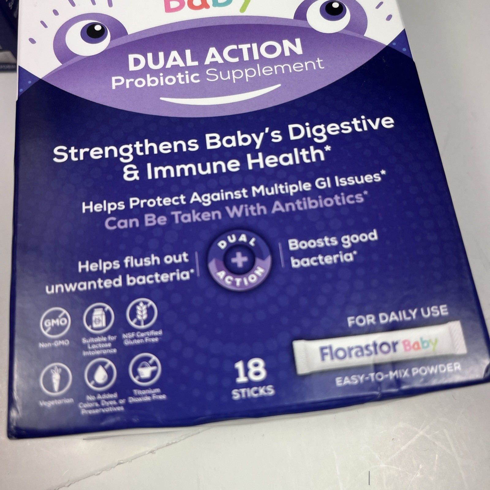 Florastor Baby Dual Action Probiotic Supplement Digestive Immune Health 3 Boxes
