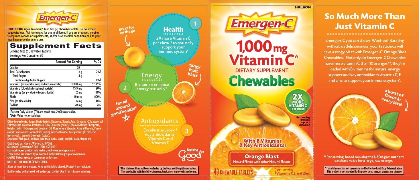 Emergen-C Vitamin C Supplement 1000 mg Chewable Tablet 40 Count Exp 06/2027