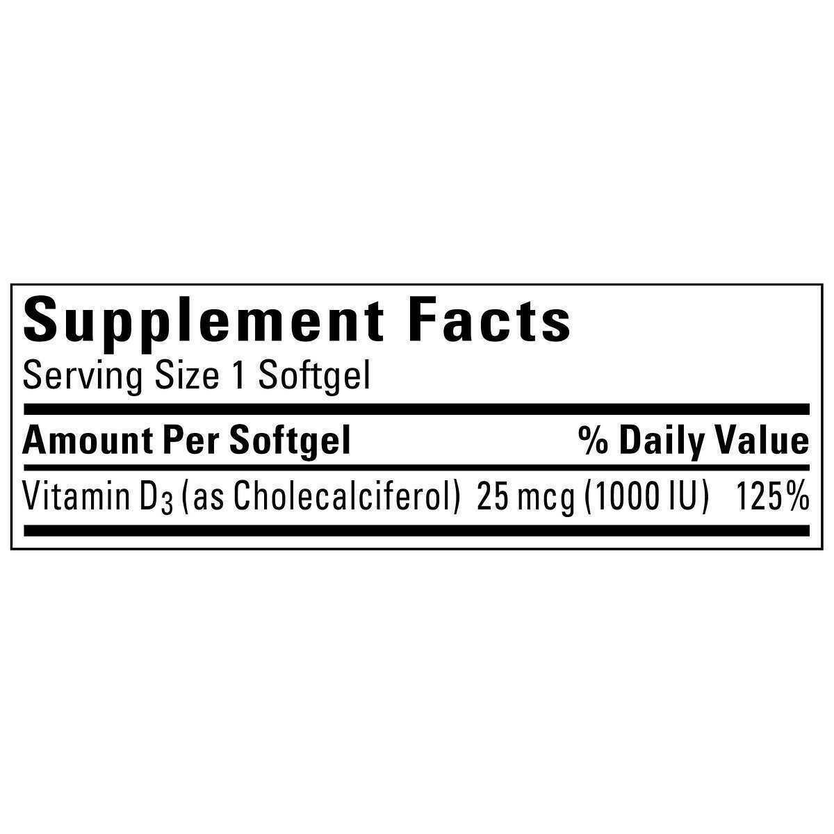 Nature Made Vitamin D3 1000IU 25mcg Immune Bone Teeth Muscle Health 650 Softgels