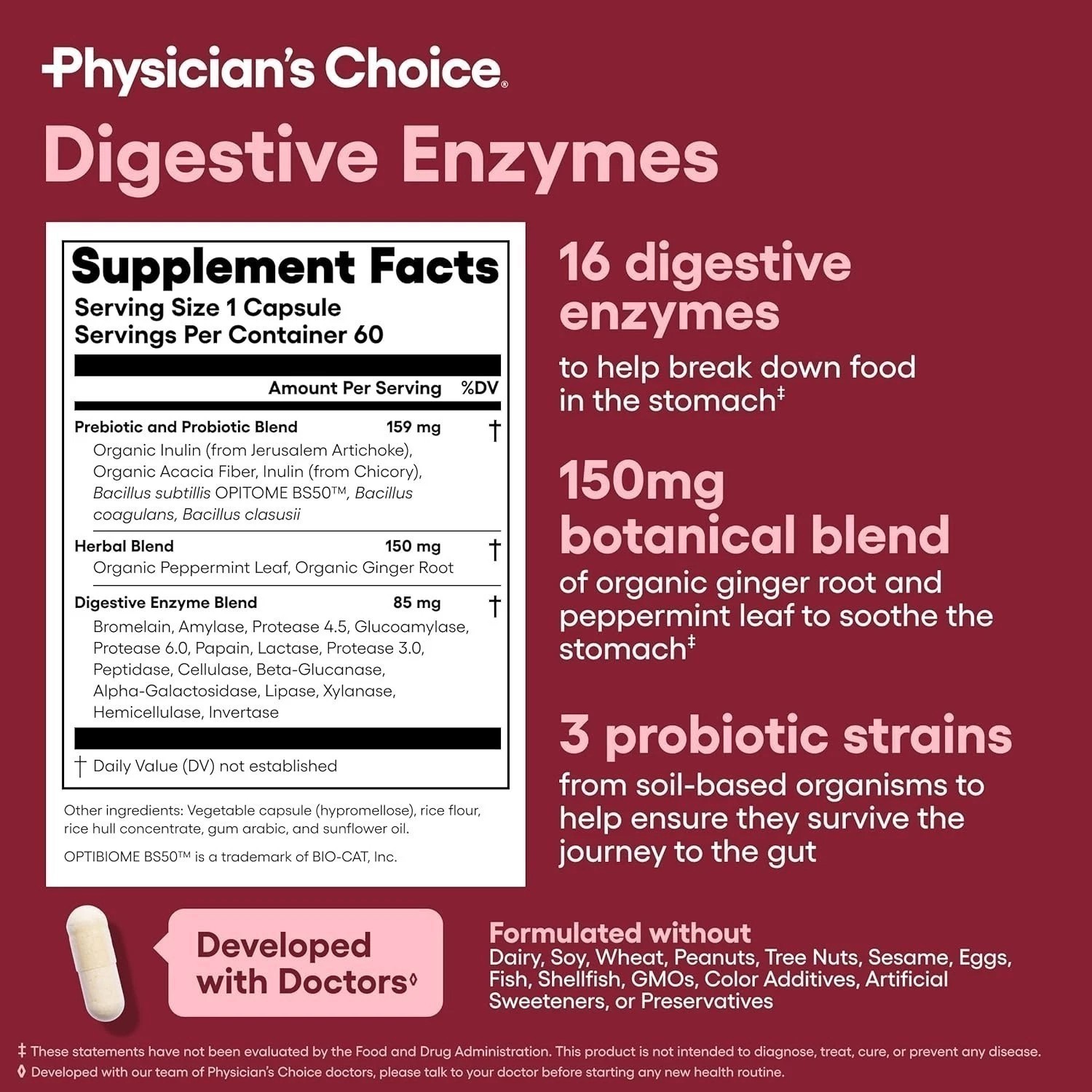 2 SETS–Physician’s Choice 60Billion Probiotic&Digestive Enzymes-DigestiveHealth