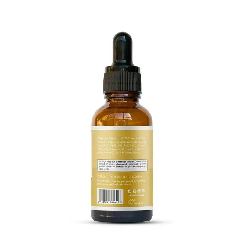 Bella All Natural Vitamin D3 K2 Drops Organic Omega 3 MCT Oil 50ml Supplement
