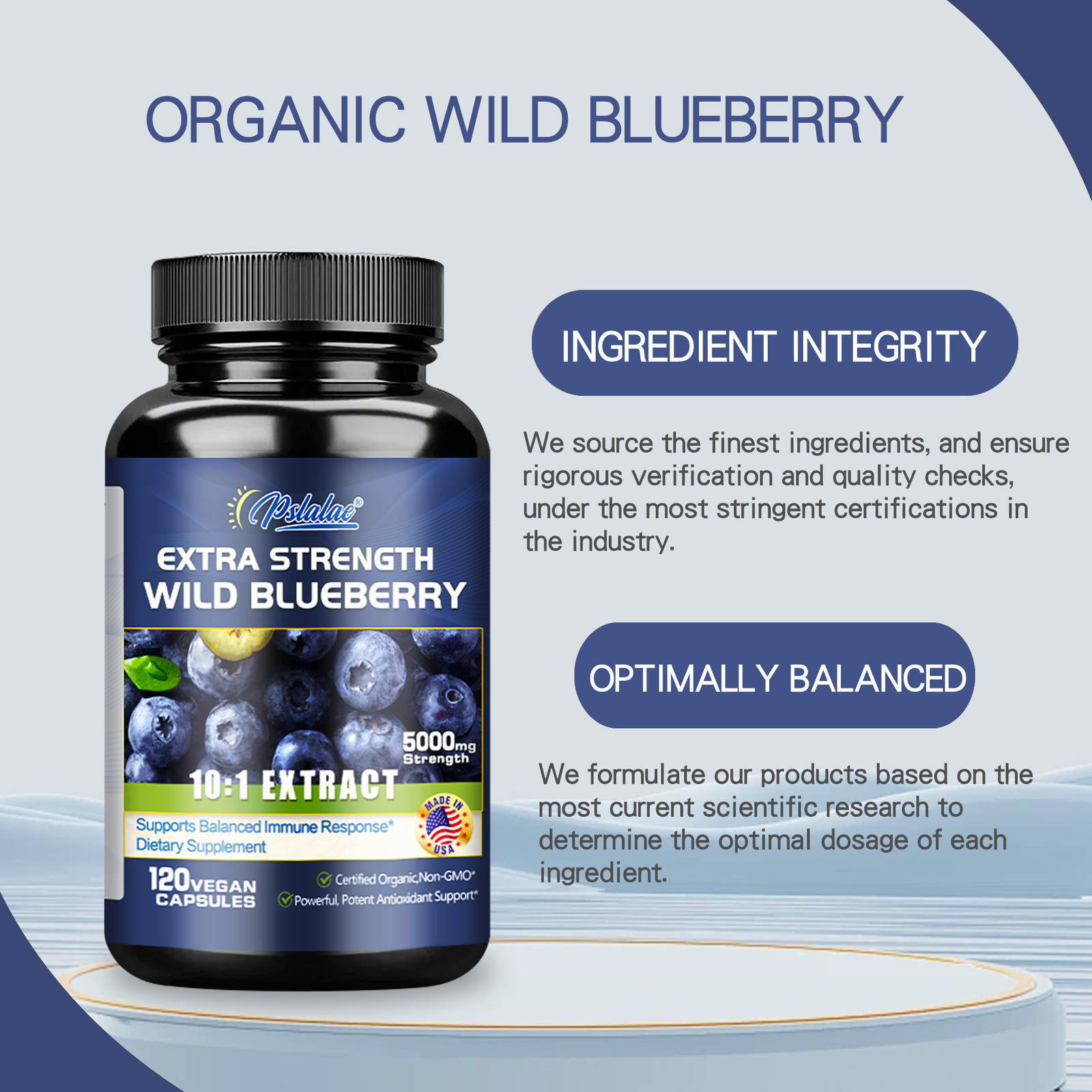 Wild Blueberry 5000mg – Support Antioxidant, Brain Health, Boosts Vision Memory