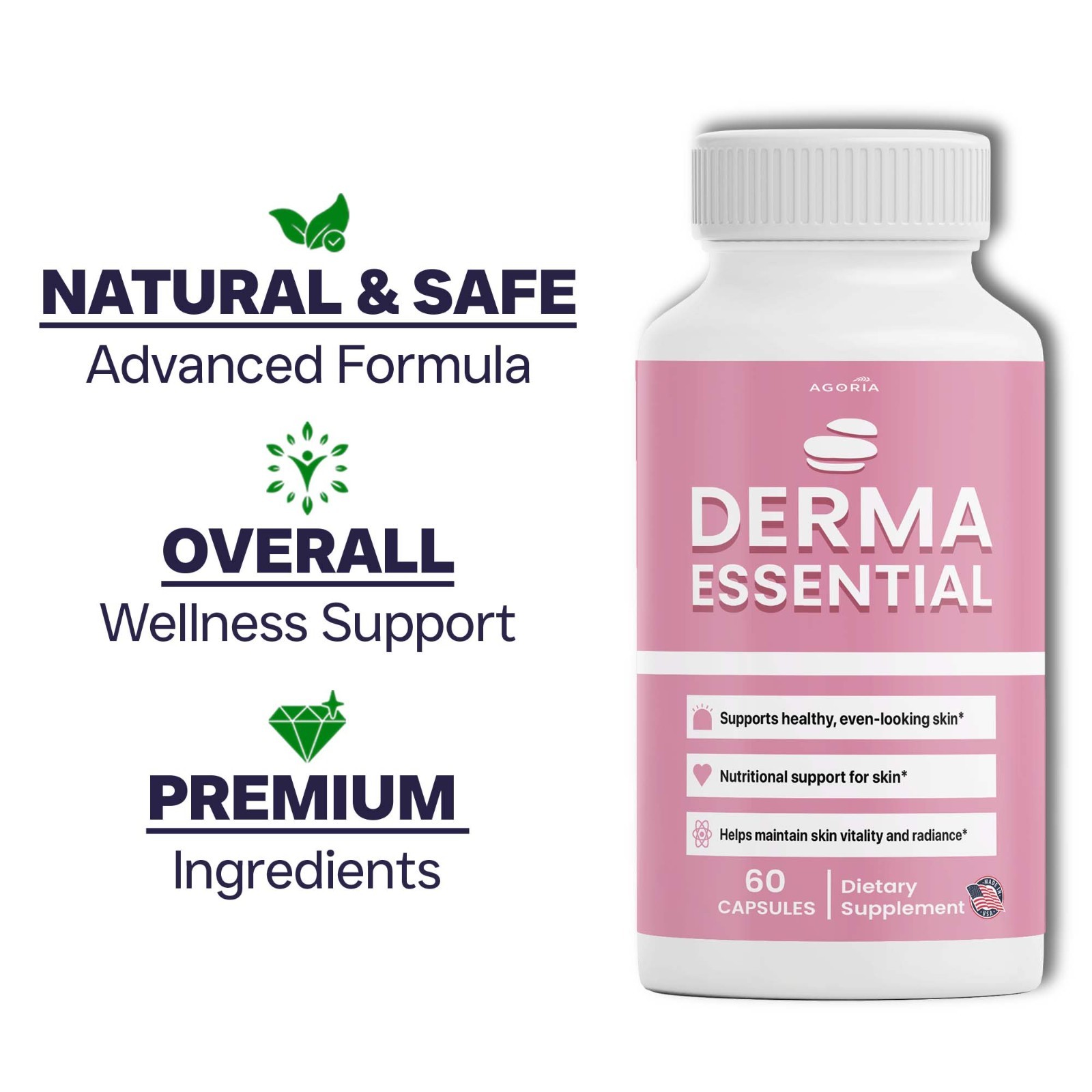( 6 Pack ) Derma Essential Capsules Premium Derma Essential for Skin Clarity