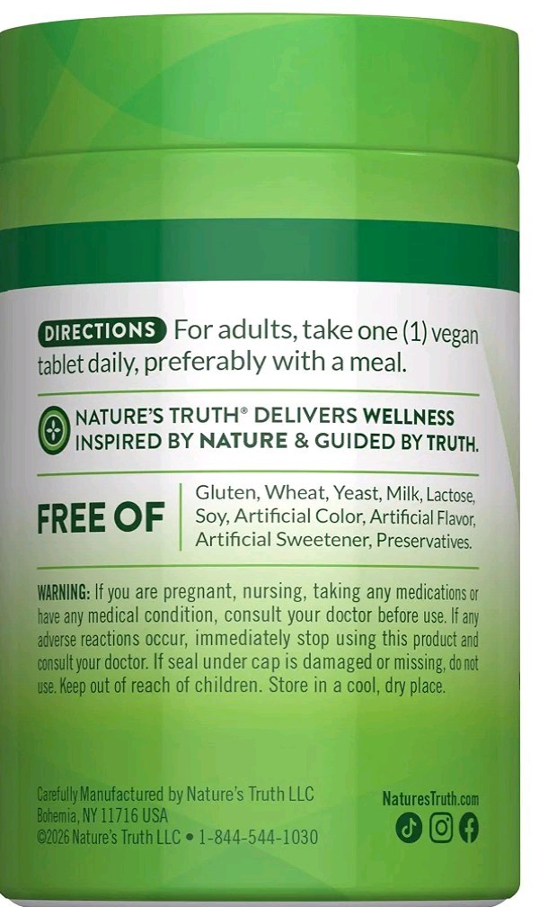 Nature’s Truth Timed Release Vitamin B-12 1,000mcg Tablets Non-GMO 75