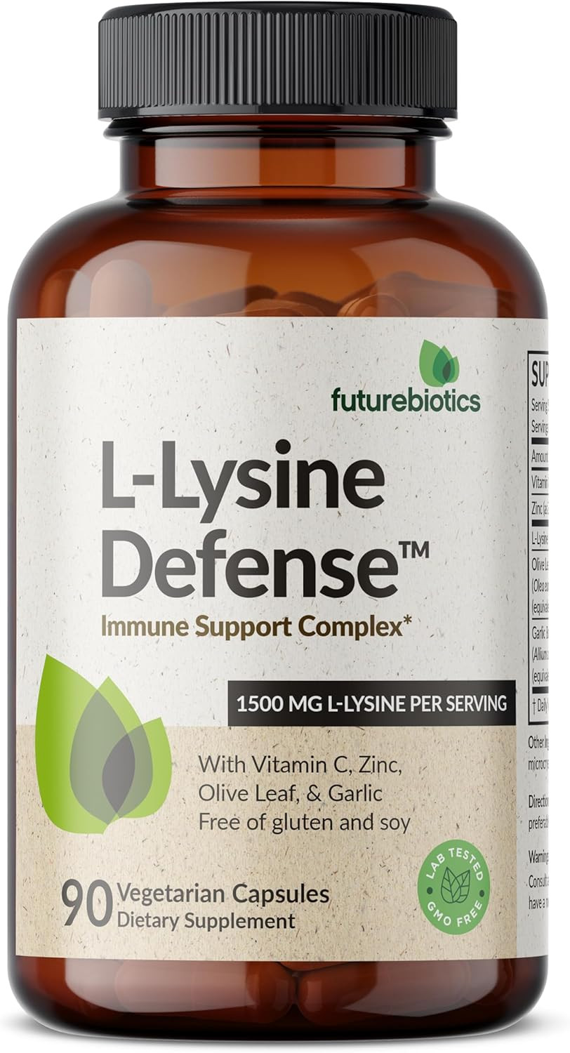 L-Lysine Defense Immune Support Complex 1500 MG per Serving with Vitamin C, Zinc