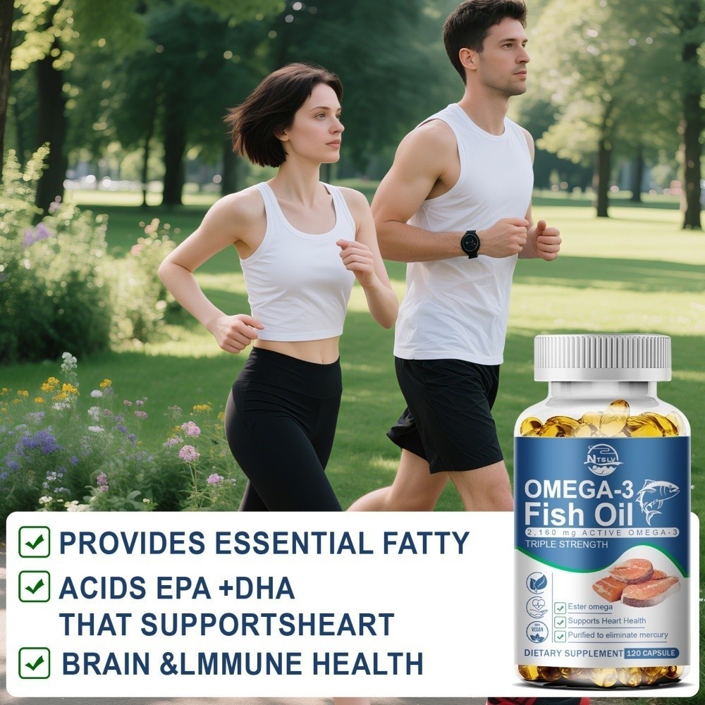 120pc Omega 3 Fish Oil Capsules 3x Strength 3600mg EPA & DHA,Highest Potency