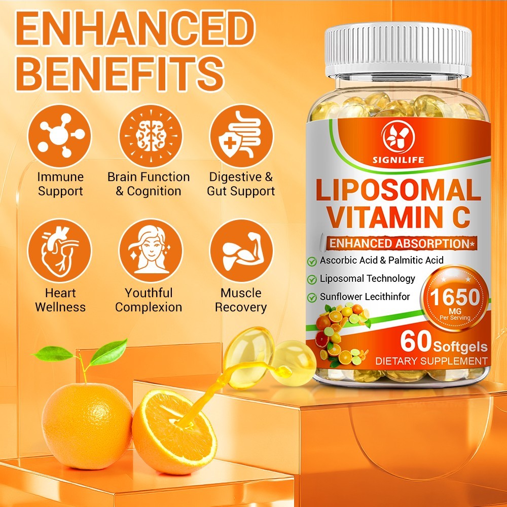 Liposomal Vitamin C 1650mg -60 Capsules – High Absorption Supplements.
