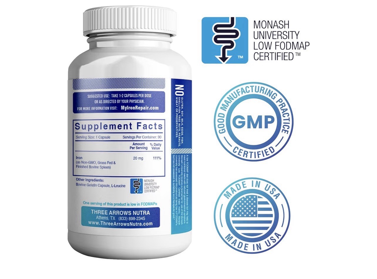 Iron Repair Simply Natural Iron Supplement Best Absorption & Gentle on Stomac…