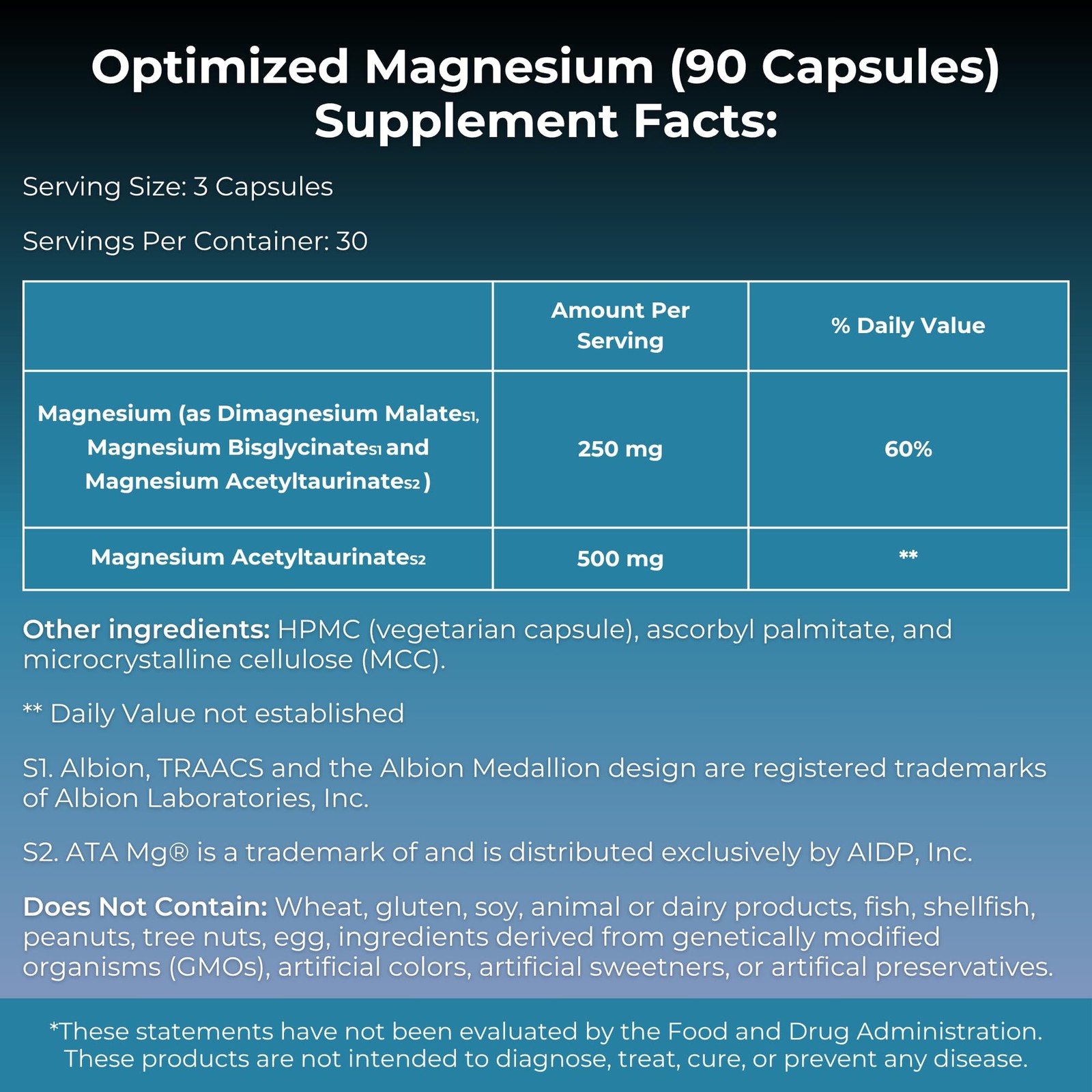 MYOXCIENCE Optimized Magnesium Glycinate + 90 Count (Pack of 1)