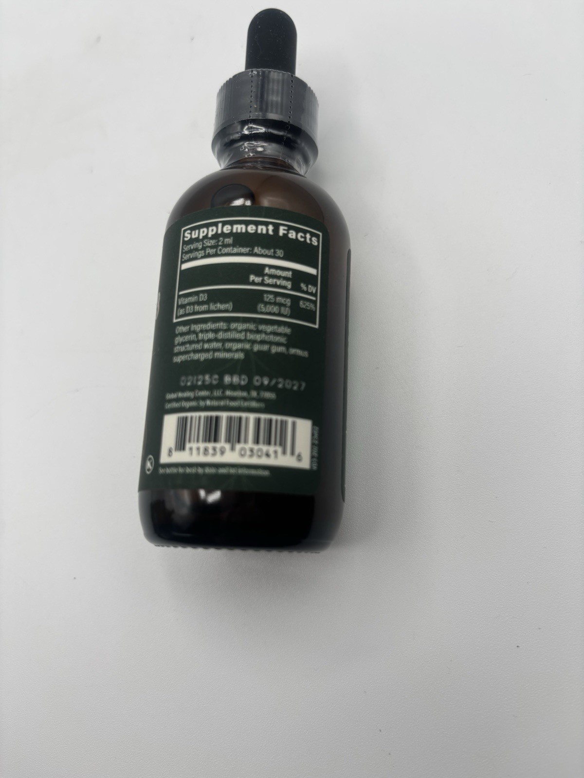 Organic Vitamin D3 5000IU Joint Support Liquid Supplement with Lichen – 2 Fl Oz