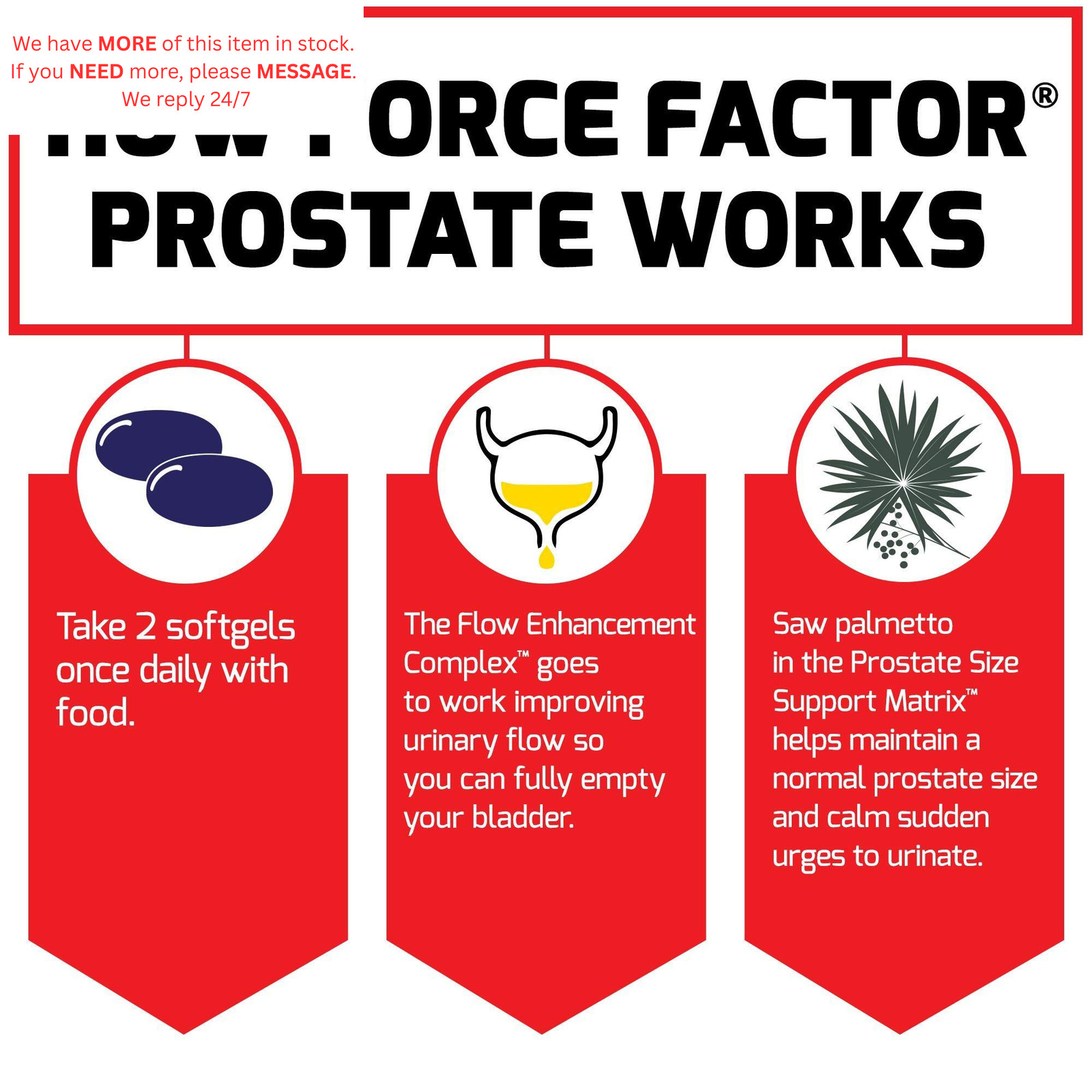Force Factor Prostate, 3-Pack, Saw Palmetto and 60 Count (Pack of 3), White