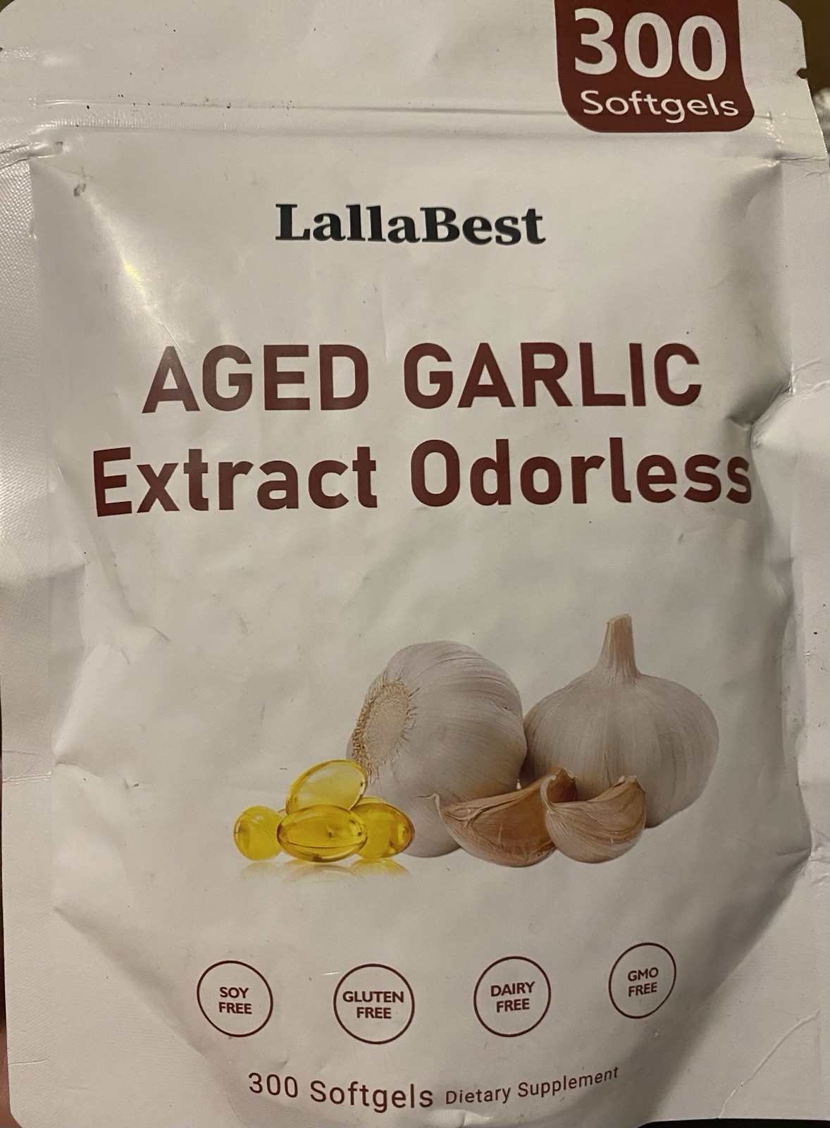 LallaBest Aged Garlic Extract Capsules | Non-GMO, 300 Count (Pack of 1)