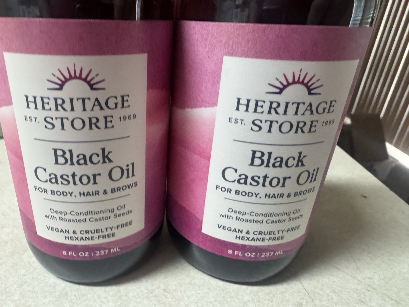 Black Castor Oil, 8 fl oz – For Body, Hair & Brows By Heritage Store 2 Bottles