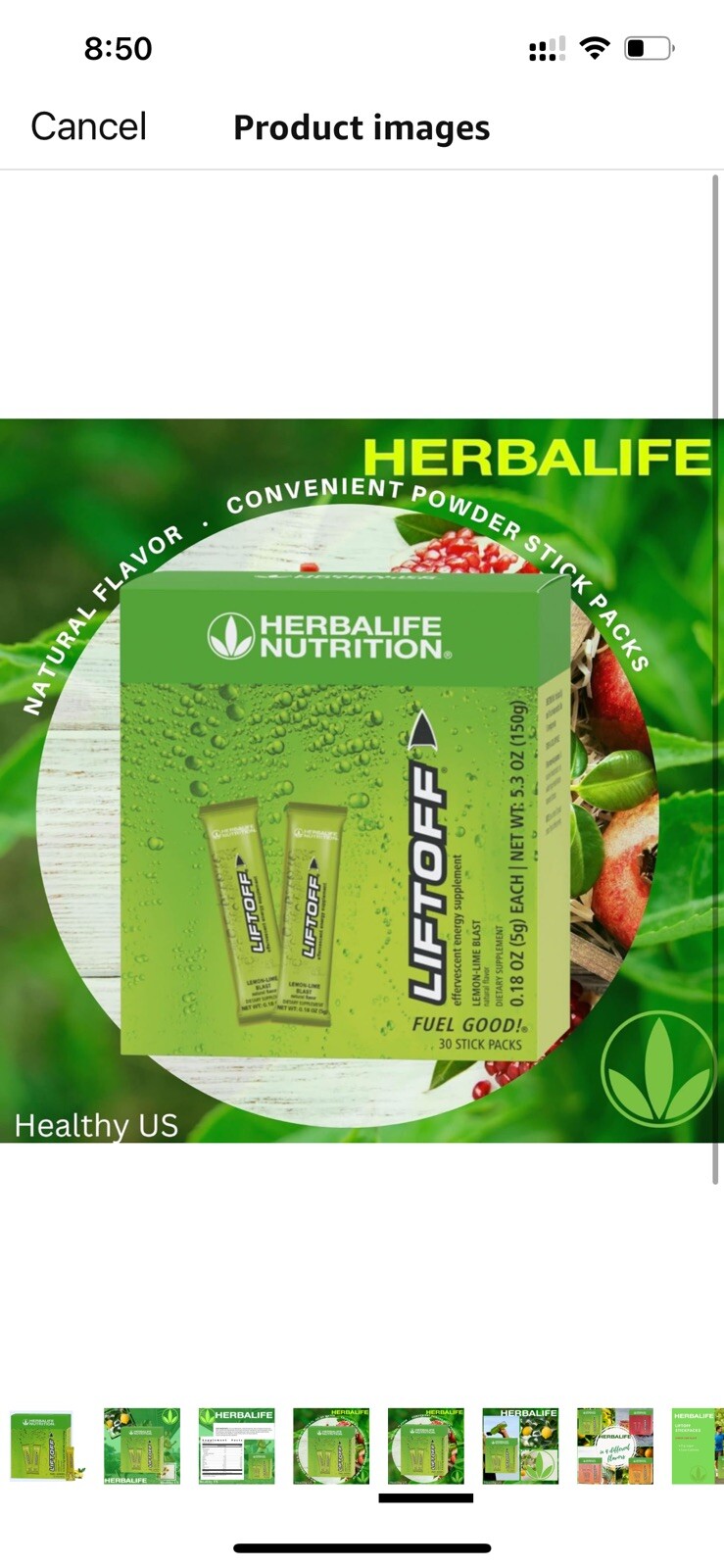 Herbalife Nutrition LIFTOFF Energy Stick Packs -Lemon-Lime Blast – 30 stick pack