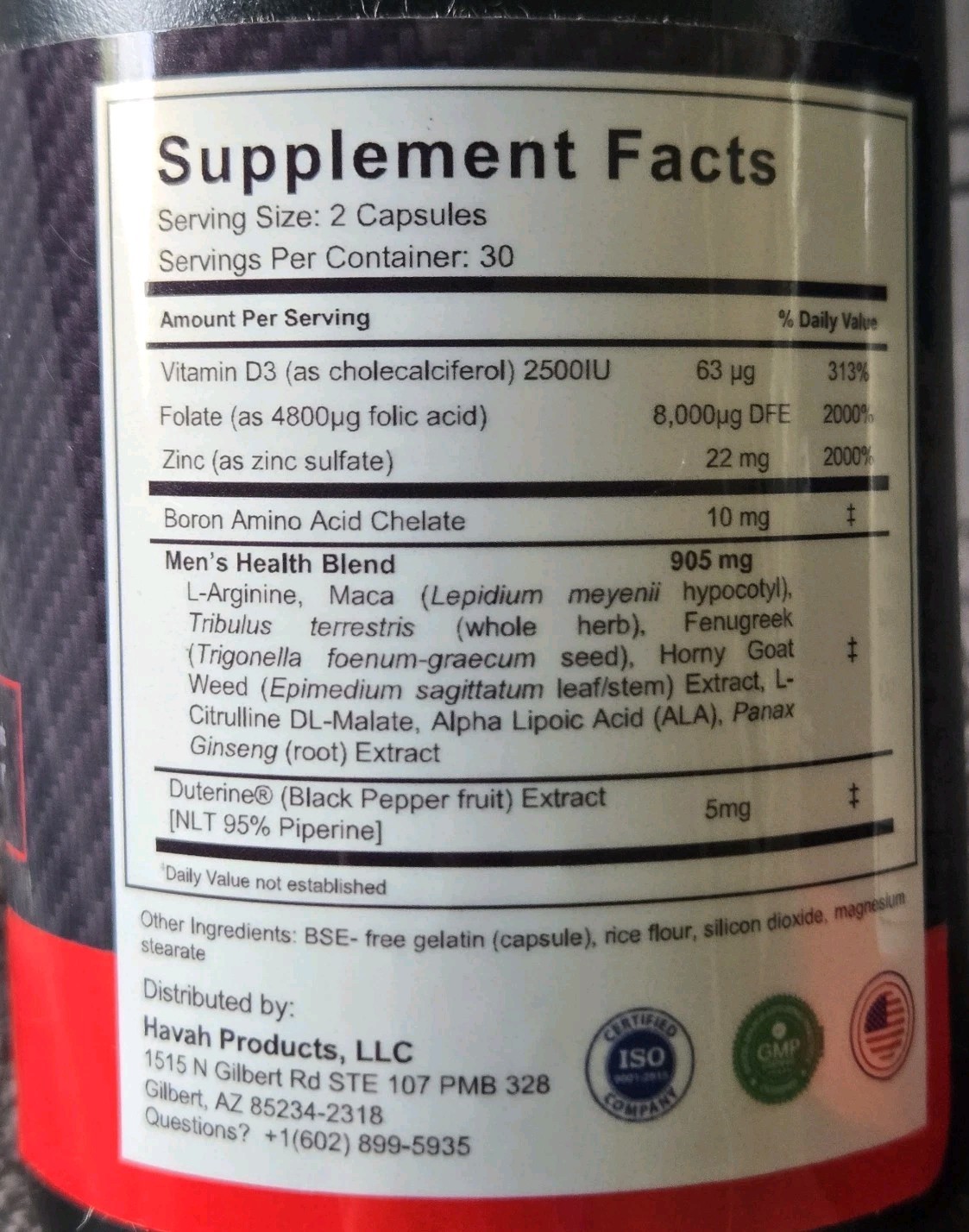 (2) Ereforce Advanced Formula for Mens Health Support 60 Capsules EXP: 07/2028