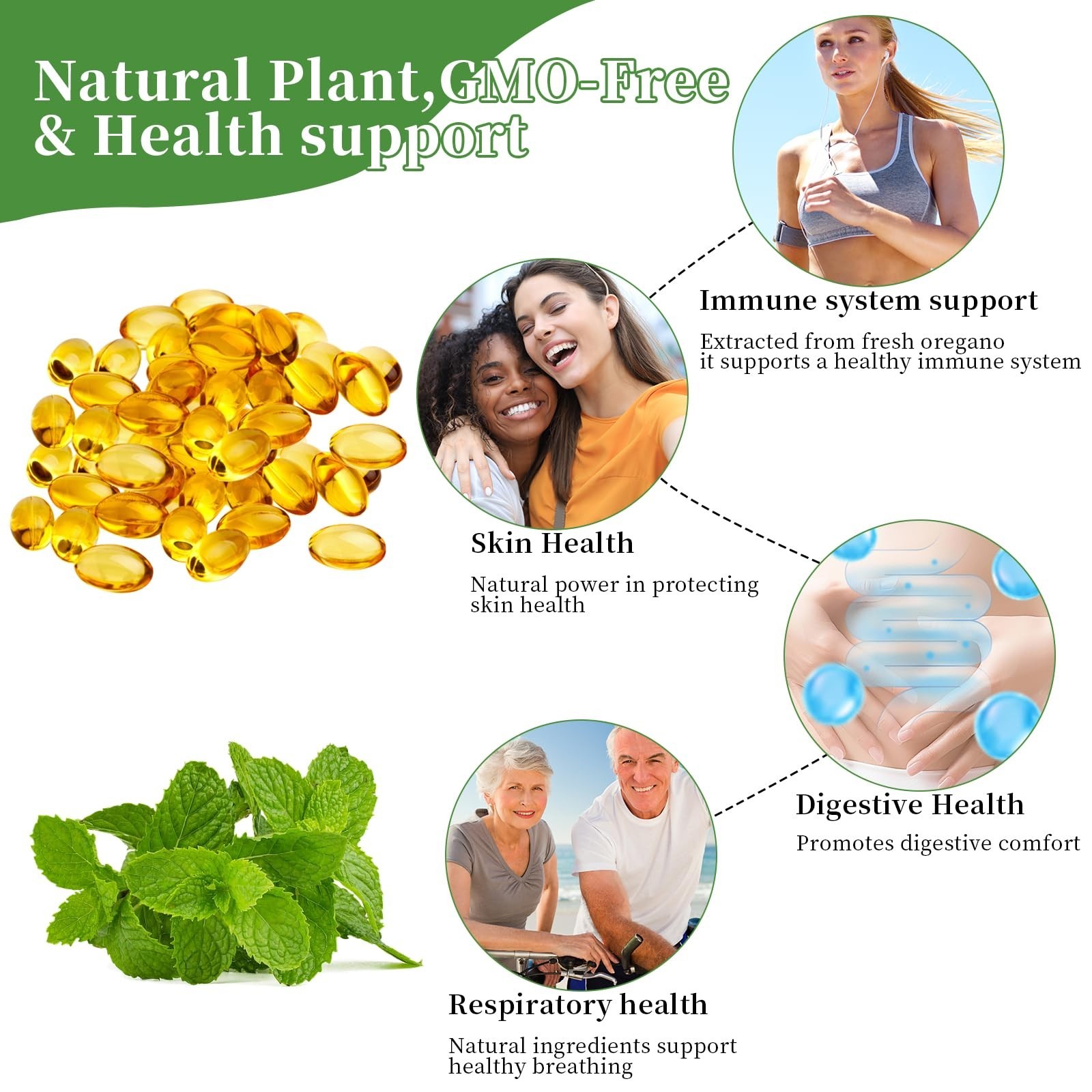Organic Oil of Oregano & Black Seed Oil Capsules, 6000mg, 300 Softgels, Immune S