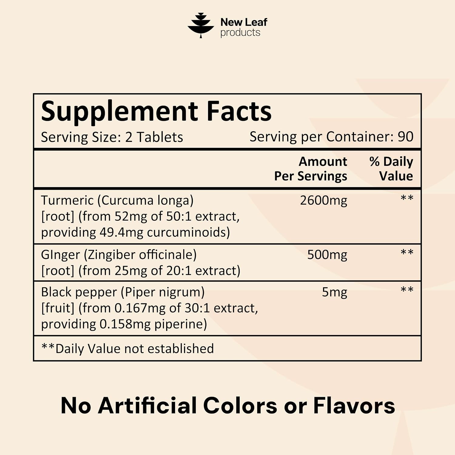 Turmeric Tablets with Black Pepper & Ginger – Curcumin – 180 Turmeric and Black