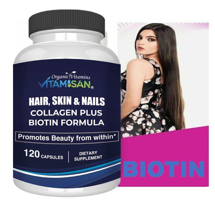 2 Hair, Skin & Nails for Women, Biotin, COLLAGEN 240 CAPSULES HIGH POTENCY