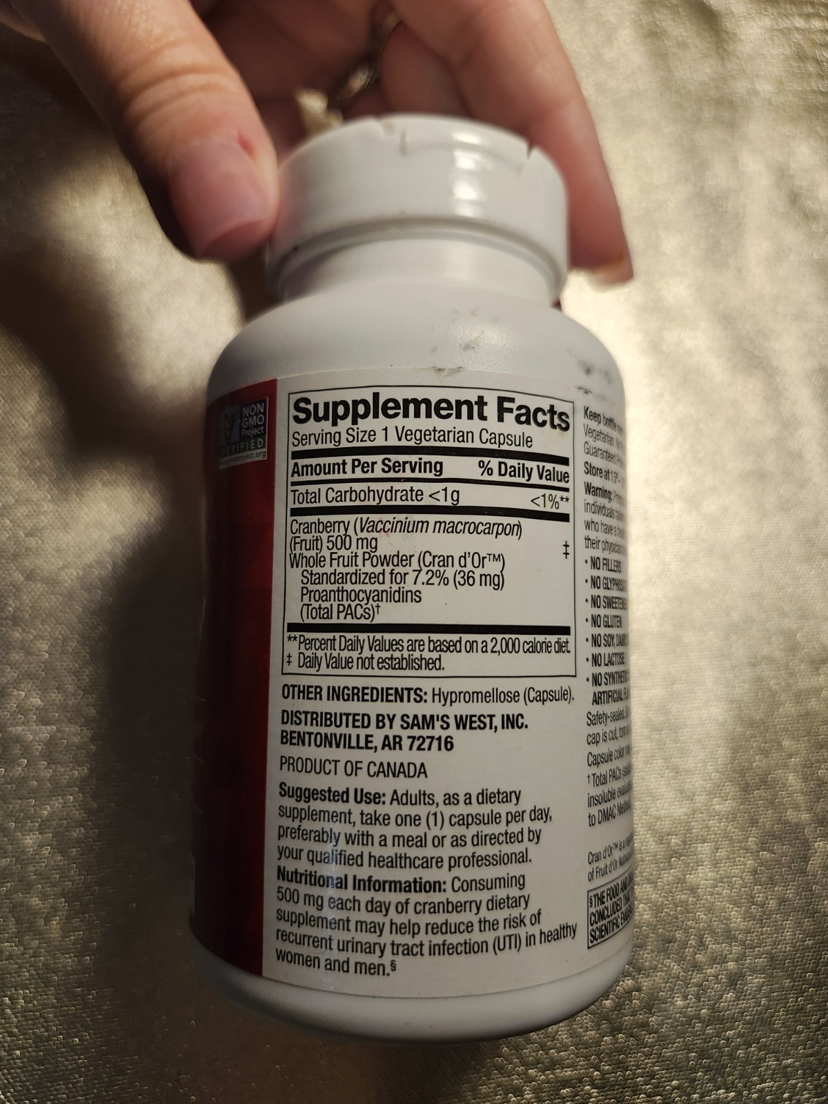 Member’s Mark Clinical Strength 500mg CRANBERRY Supplement 150 CT Exp 12/28