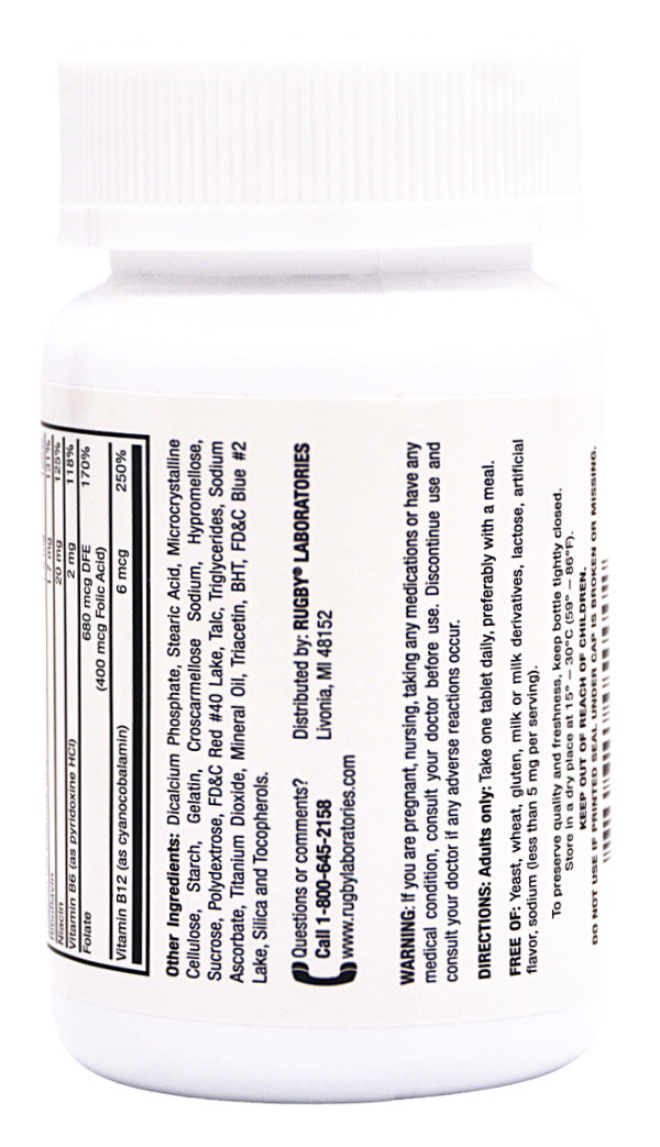 Rugby Daily-Vite Multivitamin – 100 Tablets | Gluten Free 8-2025 (5 Pack)