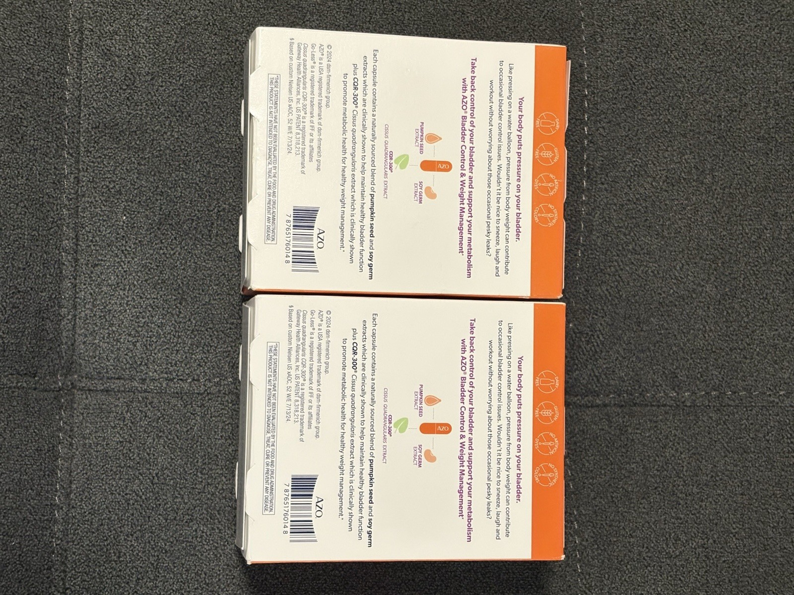 (2) AZO Bladder Control and Weight Management Supplement 96 Caps January 2027
