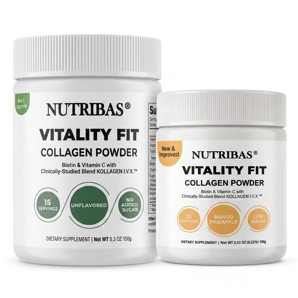 Multi Collagen Powder, with Vitamin C Biotin HA MCT 14.13 oz | Nutribas