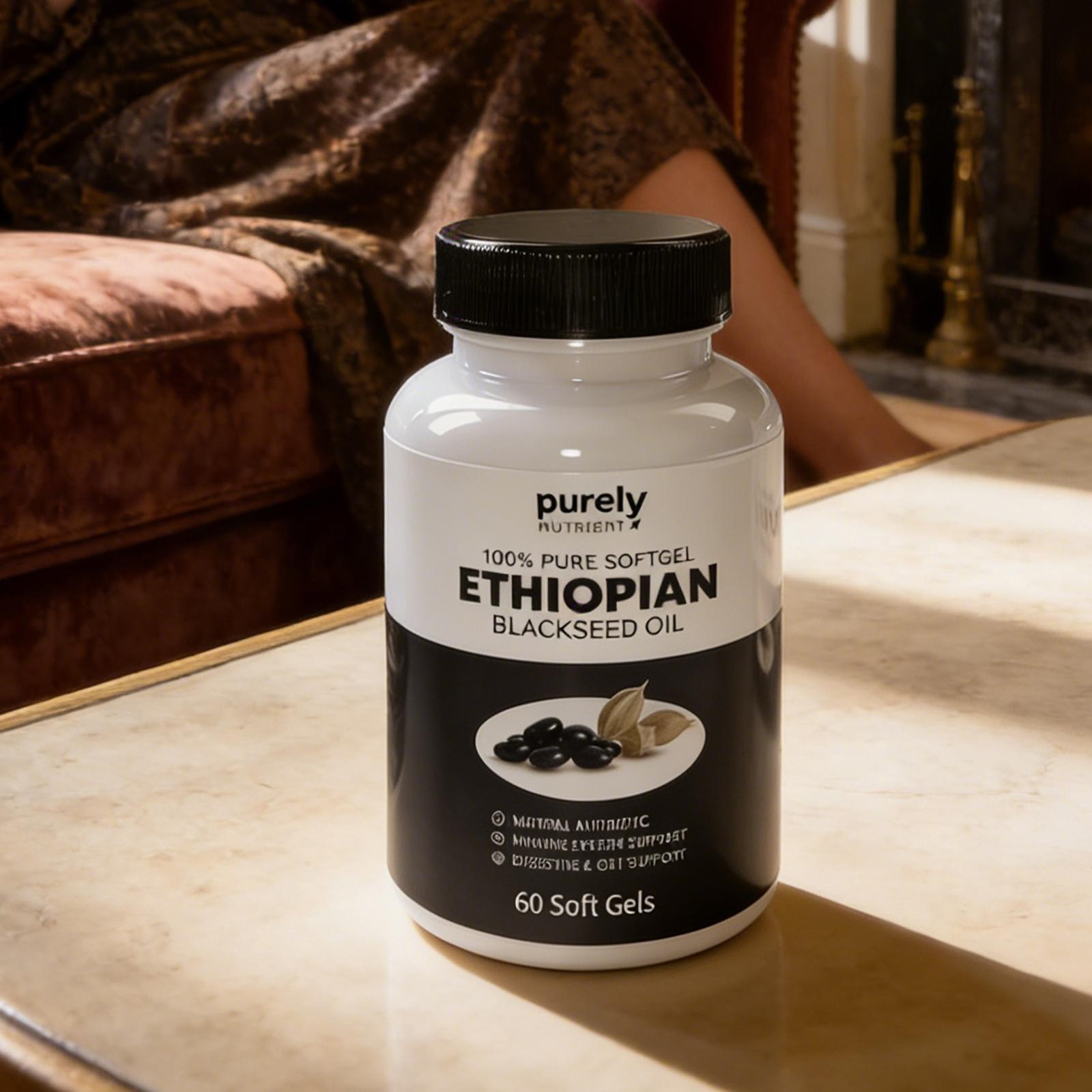 Ethiopian Black Seed Oil Softgels | 60 Softgels Immune, Digestive & Gut Support