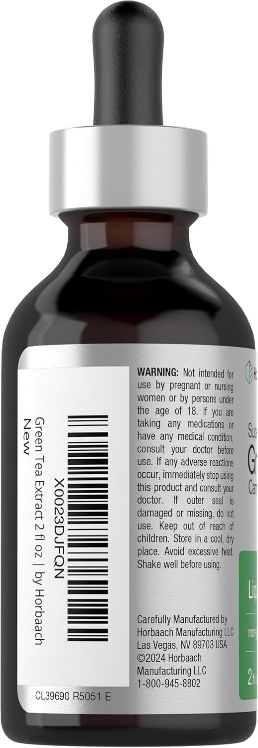 Horbäach Green Tea Extract Liquid Drops | 2 Fl Oz | Herbal Tincture | Alcohol Fr
