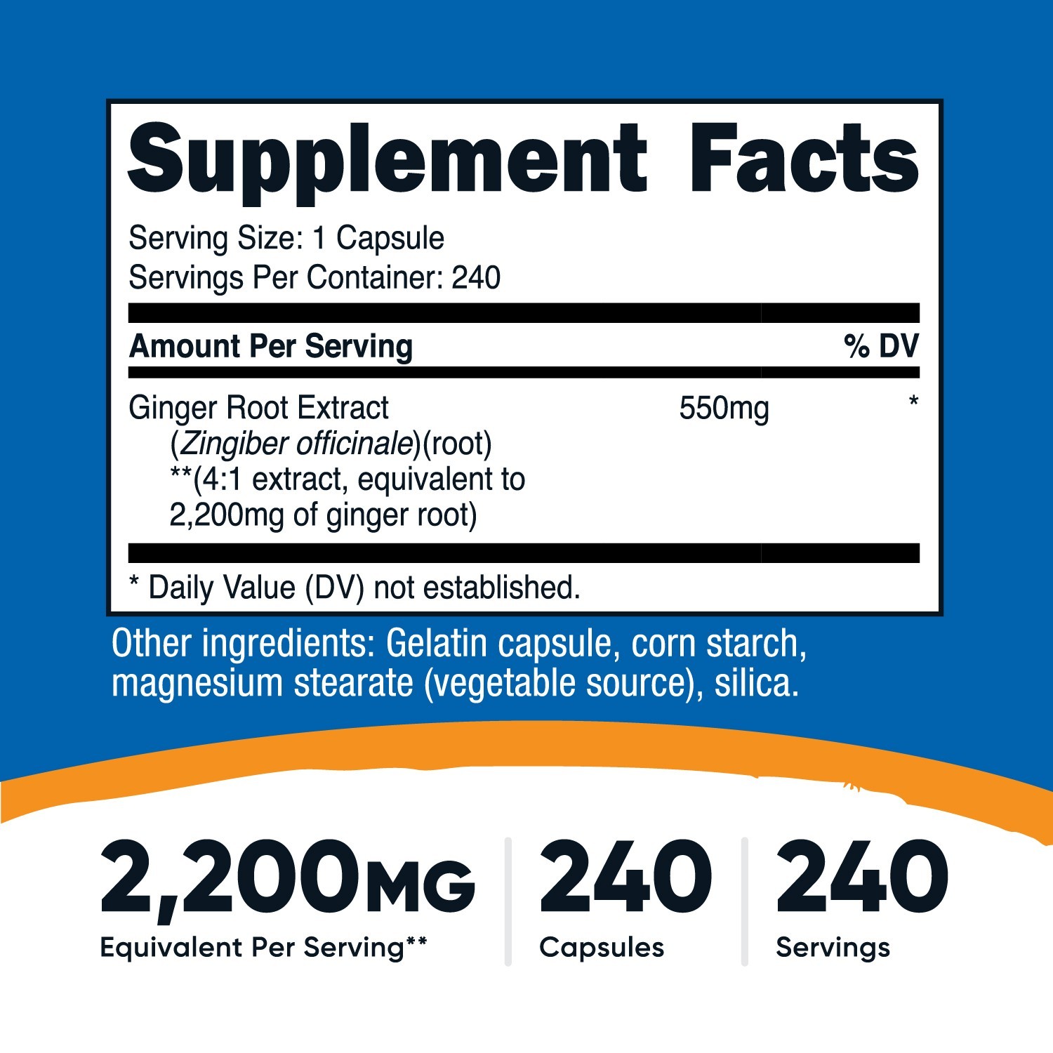 Nutricost Ginger Root Extract 550mg, 240 Capsules