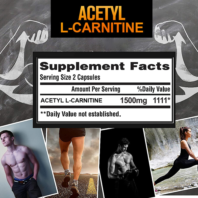 Acetyl L-Carnitine 1500mg, 240 Capsules, Brain Health, Energy Support Fat Burner