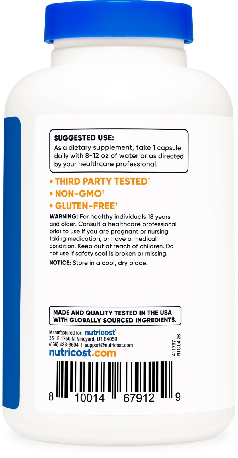 Nutricost Apple Cider Vinegar 500mg, 240 Capsules – Vegetarian and Non-GMO