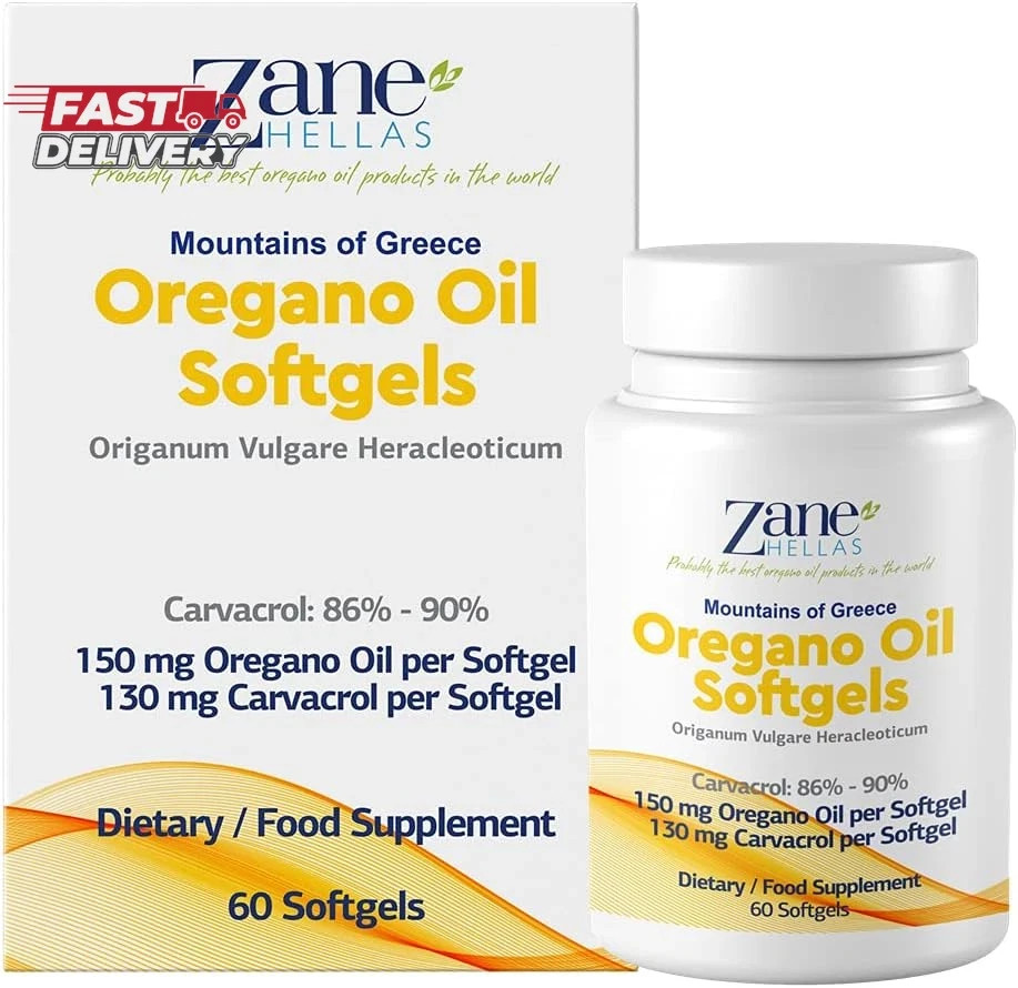 Zane Hellas 130 Mg Carvacrol – 150 Mg Oregano Oil per Softgel. World Highest Con
