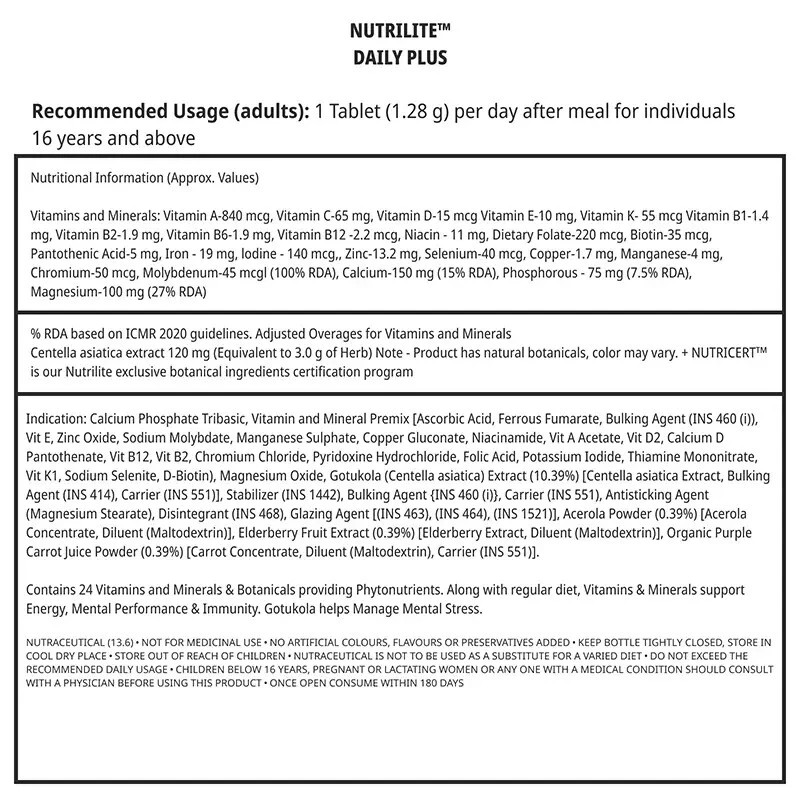 Amway NUTRILITE Daily Plus 120N Tablet 100%Orignal | LONG EXPIRY | FREE SHIPPING