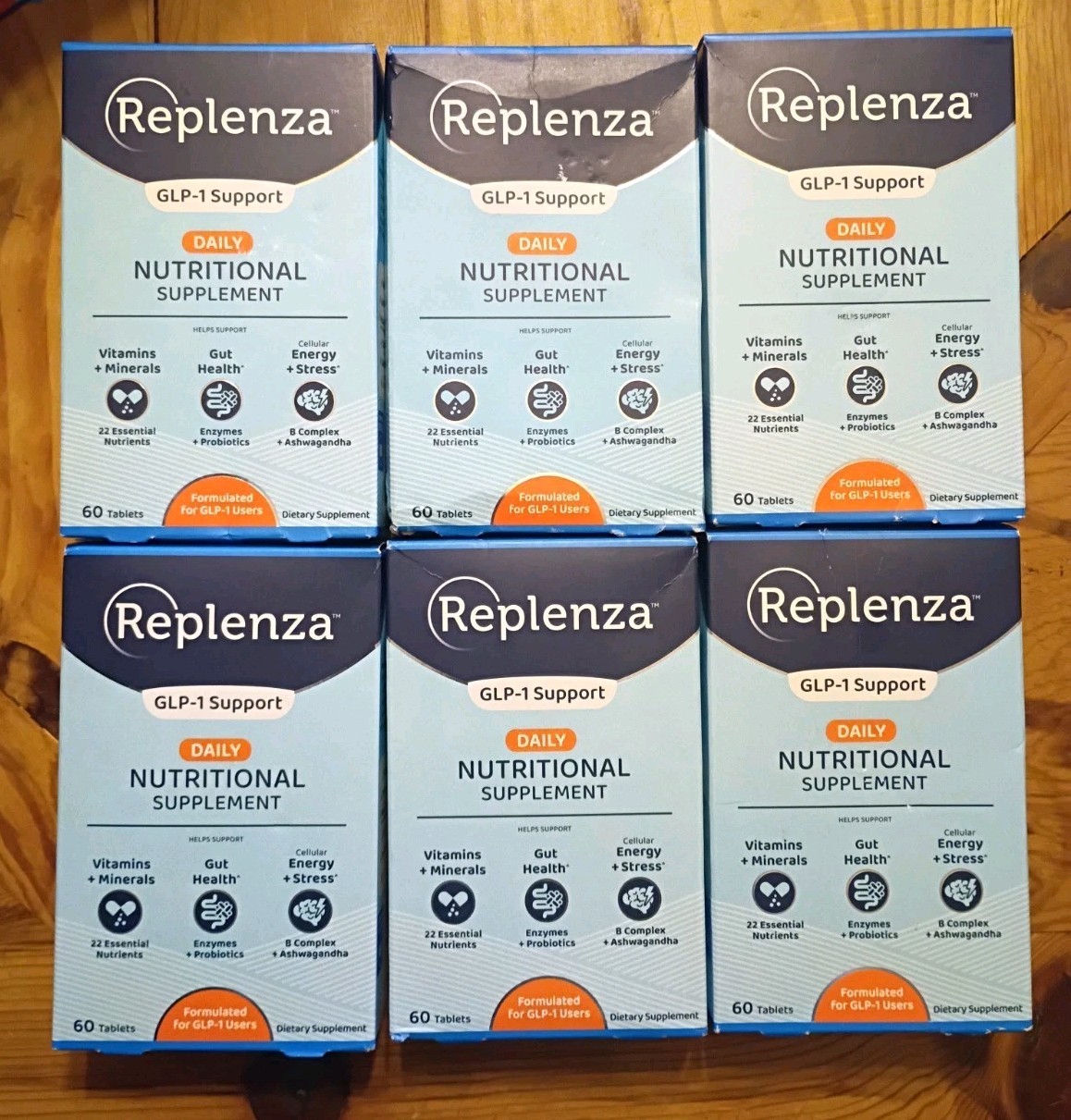 6 Boxes Replenza GLP-1 Support Daily Nutritional Supplement 60 Tabs Each 08/2026