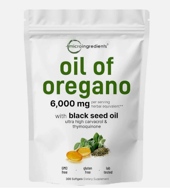 2 in 1 Oil of Oregano & Black Seed Softgels Count with Carvacrol,Immune Supports