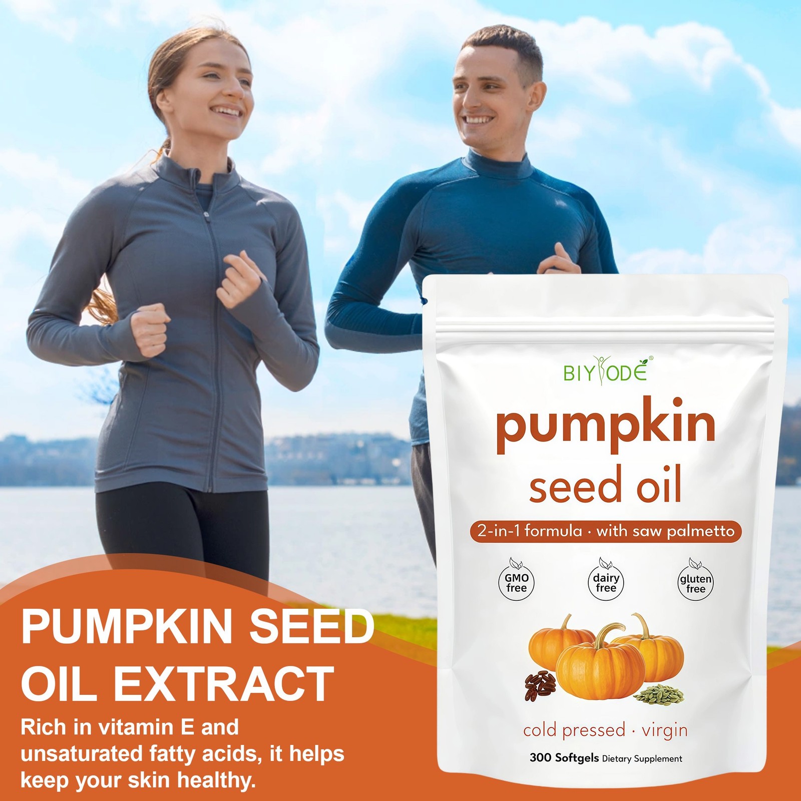 Pumpkin Seed Oil with Saw Palmetto 300 Softgels | Cold Pressed, organic Virgi…
